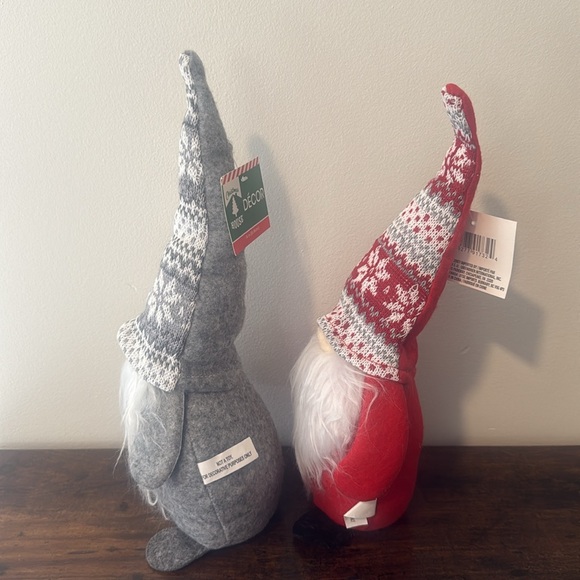 Set of 2 Christmas Gnomes Weighted Plush Winter Holiday Decor 14" New - Picture 6 of 7